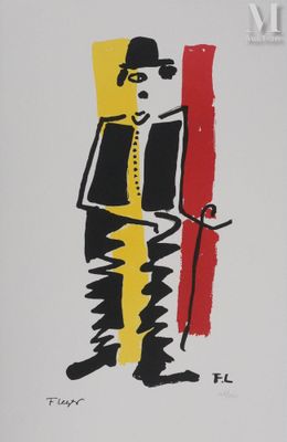 une image représentant un tableau d'un homme avec une canne et un haut-de-forme