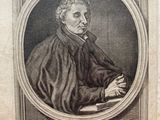 an old engraving of a man with a pipe in his hand