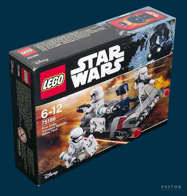 une boîte de figurines Lego Star Wars sur fond bleu