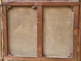 a picture of an old window with a wooden frame on it