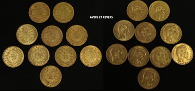 two images of a bunch of gold coins sitting on top of each other