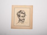 a picture of a drawing of a woman on the wall