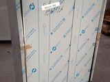 a refrigerator that has been wrapped up and ready to be shipped