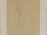 l'image d'un dessin d'une femme assise sur le sol