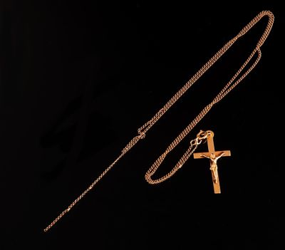 Collier comprenant une chaîne maille gourmette et pendentif croix lati - Photo 1