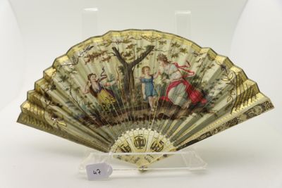 un ventilateur sur lequel figure une peinture