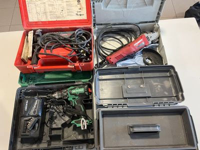 many different types of electrical equipment on the counter