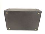 an image of a black leather suitcase on a white background
