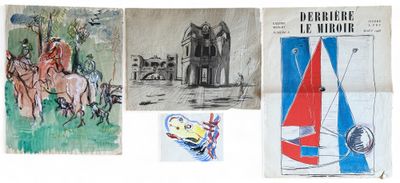 Ecole française XXe suiveur de Raoul DUFY (1877-1954) cavaliers et chi - Photo 1