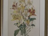 painting of a bouquet of yellow and white flowers in a gold frame