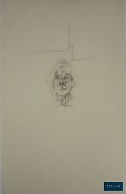 une image représentant le dessin d'un homme avec une croix sur la tête