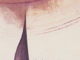 a picture of a painting of a woman ' s face on the wall