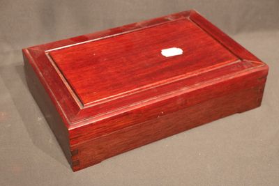a wooden box with an apple logo on it