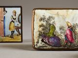 a small box with a picture of a woman and a child on it