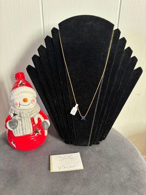 Collier en plaqué, avec pendentif pierre bleu - Neuf, suite …