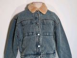 denim jacket with faux collar and cuffs