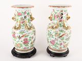 paire de vases chinois ornés d'oiseaux et de fleurs