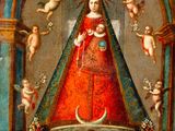 an image of a painting of a virgin surrounded by angels