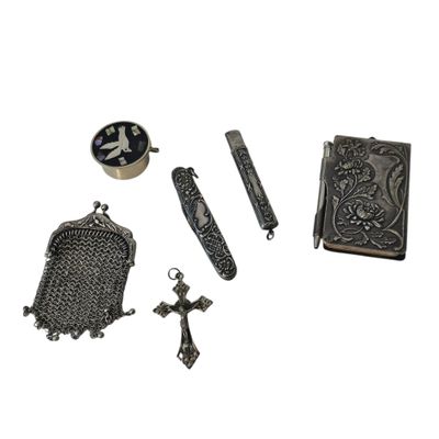 a lot of items that are laying out on the table