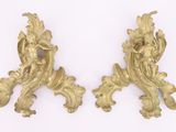 pair of antique gold leaf wall sconces on a white background