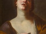 an image of a painting of a woman holding a bird in her hands