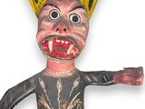 an image of a creepy looking doll with horns on it ' s head