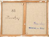 an old picture of a piece of fabric with writing on it