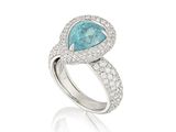une bague sertie d'un diamant et d'une aigue-marine, signée Van Cleef