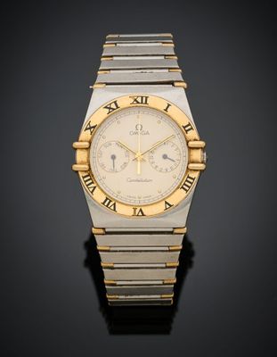 une montre-bracelet à calendrier automatique en or 18 carats et acier inoxydable