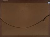 an image of a painting of a smiling face on a brown background