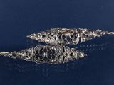 paire de boucles d'oreilles anciennes en filigrane d'argent