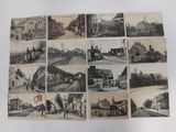 several old black and white photographs of old buildings and people