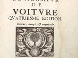 an old book with a black and white image of a bird on it