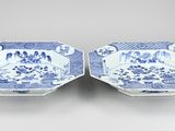 pair of chinese blue and white dishes