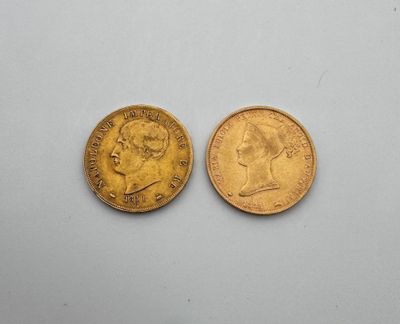 Monnaie étrangère Italie lot de deux 40 Lires Or 1811 Napoléon et 1815 - Photo 1