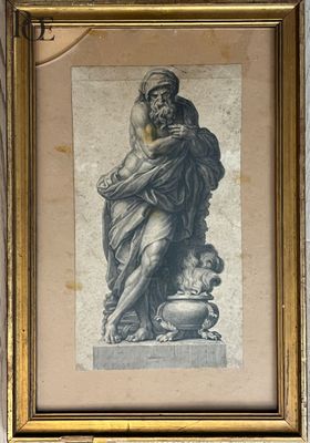 tableau d'une femme tenant un enfant dans un cadre doré