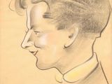 dessin représentant un homme de profil, le sourire aux lèvres