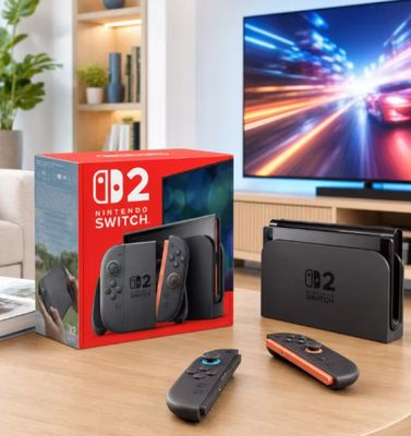 two nintendo switchers sitting on a table in front of a tv