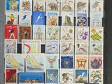 a picture of a collection of stamps on a wall