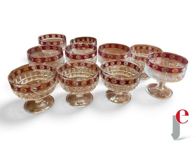 a group of glasses that are sitting on a table