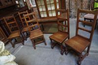 table de cuisine avec 5 chaises - chêne - vers 1900 - longue…
