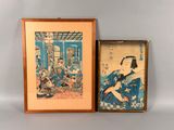 deux gravures encadrées représentant une femme en kimono kimono kimono kimono kimono kimono kim