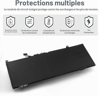 a close up of a laptop battery with the words protections multiples