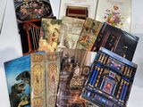a lot of books that are sitting on a table