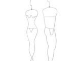 un dessin représentant deux mannequins posés sur un socle