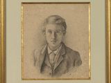 portrait of a man in a suit and tie in a gold frame