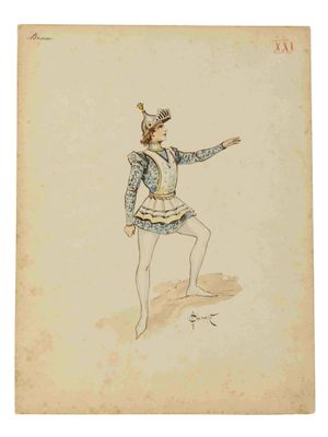 SERGEY SOLOMKO (1867–1928) Esquisse de costume pour un cheva…