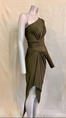 an image of a mannequin dressed in a brown dress