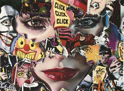un collage d'images représentant le visage d'une femme composé de nombreux visages différents