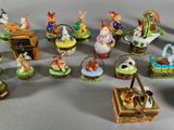 a lot of figurines that are sitting on a table